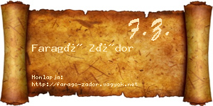 Faragó Zádor névjegykártya